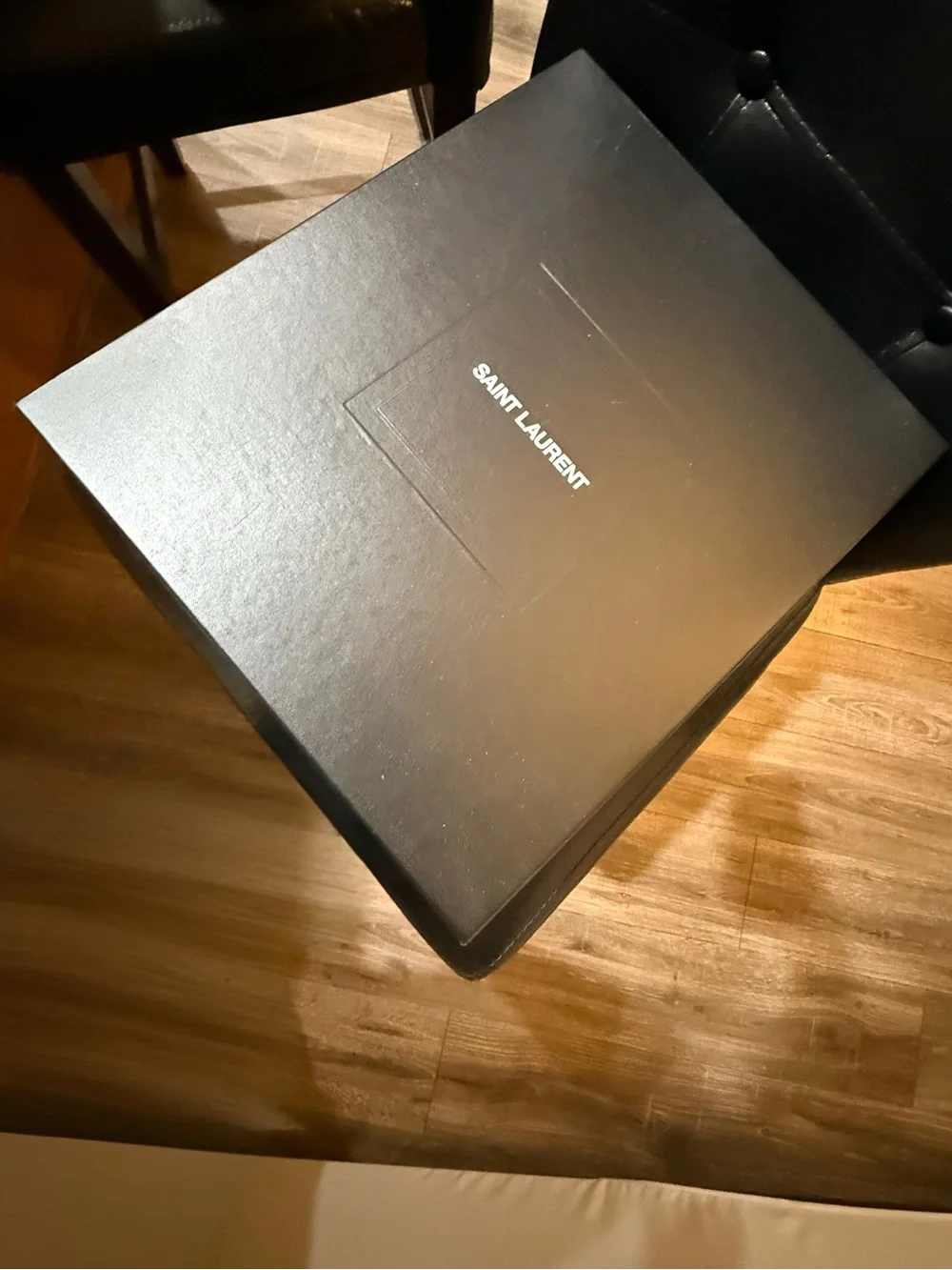 Saint Laurent | Jodie glossed-leather platform sandals - box and dust bags